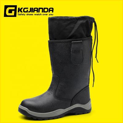 China Anti Puncture KGJIANDA Oilfield High Top Protective Boots Waterproof And Breathable Surface Work Outdoor Cowhide Steel Toe Safety Boots for sale