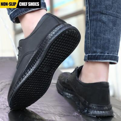 China KGJIANDA Anti-Slip Chef Anti-Slip Shoes Wear Microfiber Unique Waterproof Rubber Leather Work Shoes for sale