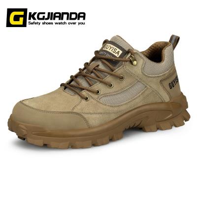 China Anti Puncture KGJIANDA Fashion Steel Toe Safety Shoes Soft Suede Rubber Bottom Steel Wear Resistant Toe Safety Shoes for sale