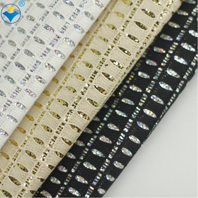 China Mesh Glitter Factory Price Custom Leather Material Glitter Fabric For Garment for sale