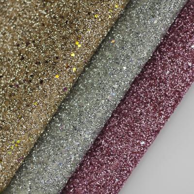 China New Products Shiny Sparkle PU Abrasion-Resistant Glitter Leather For Decoration for sale