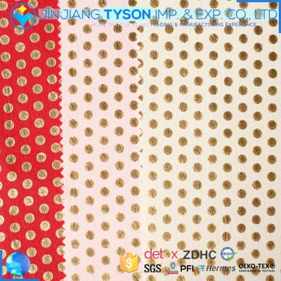 China Anti-rust Distinctive Gold Polka Dot Artificial Embossing Faux Leather For Sale for sale