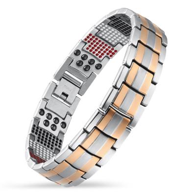 China Low MOQ Stainless Steel All Health Sterling Silver Medical Magnets Energy Bracelet for sale