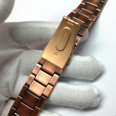 China Comfortable Men's Style Watch Straps Metal Watch Band Strap Solid Copper Watch Strap for sale