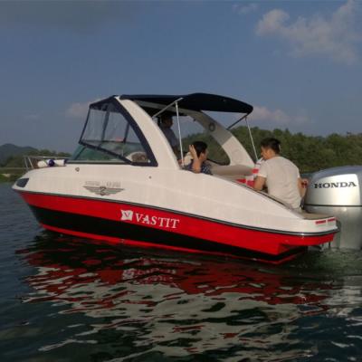 China 24ft Fiberglass Fiberglass Motor Speed ​​Boat with Cabin for Fishing or Family Party for sale