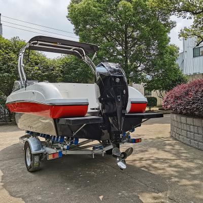 China Business/sales/personal leisure 22ft 8 passenger fiberglass outboard motor speed boat fast boat for wholesale for sale