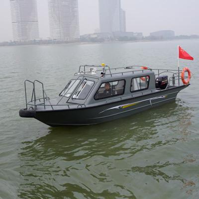 China Patrol Fishing or Recreation 6.5m Luxury Aluminum Yacht Boat Cabin Cruiser Patrol Fishing Boat For Sale for sale