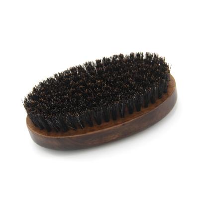 China Manufacturer Direct Sale Beard Brush New Arrival Wooden Bristle 360 ​​Curved Wave Brush Nondisposable Boar Handle for sale