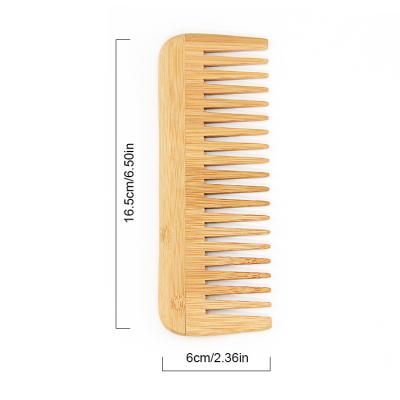 China Large Tooth Comb Environmental Protection Hot Selling Custom Hair Anti-static Home Logo Bamboo Wide Tooth Comb Black for sale