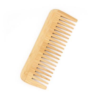 China Home Eco-Friendly Natural Bamboo Wide Tooth Private Label Dropshipping Dropshipping Bamboo Hair Comb for sale