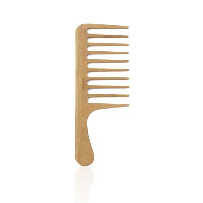 China Dropshipping House Customized Logo Bamboo Wooden Wide Tooth To Comb Dropshipping Anti-Static Hair Comb for sale