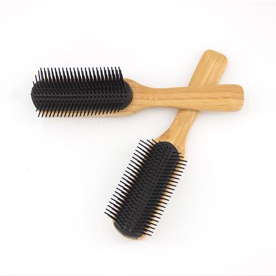 China Denman Factory Supply Detangling Hair Brush Wooden Handle Detachable Direct Brush Customized Nylon Hair Brush for sale