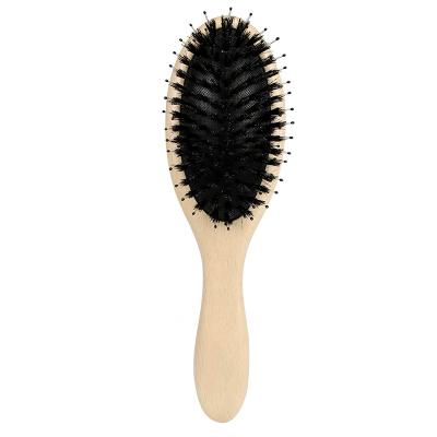 China Wholesale Logo Paddle Hair Brush Paddle Big Cushion Anti Static Eco-friendly Natural Wooden Hairbrush Paddle Hairbrush for sale