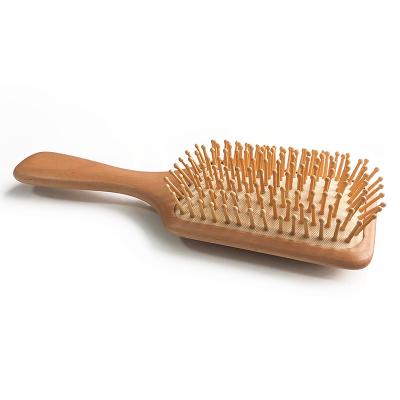 China Biodegradable Nondisposable Detangle Hair Brush Hair Cushion Air Cushion Private Label Paddle Natural Wood Brush for sale