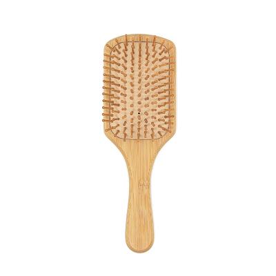 China Cushion Private Label Curly Hair Paddle Low MOQ Natural Biodegradable Bamboo Brush Scalp Massage Paddle Brush for sale