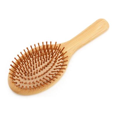 China High Quality Cushion Paddle Hair Brush With Round Bamboo Wooden Bristle Massage Air Cushion Detangling Hair Brush for sale