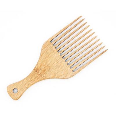 China Home Salon Special Men's Makeup Tools Styling Comb African Hair Pick Natural Bamboo And Wooden African Hair Comb for sale