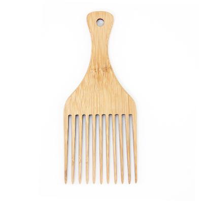 China Home Hot Selling Professional Customized Comb Afro Pick Beard Comb Hair Picker Amazon Logo Bamboo Comb Afro Style for sale