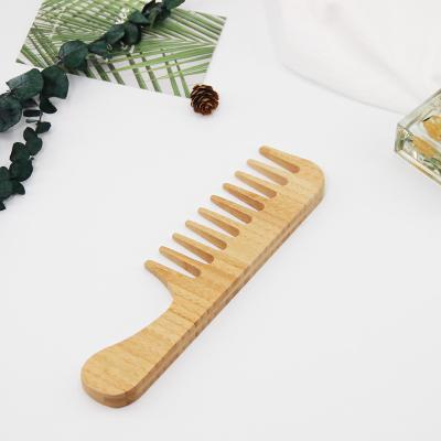 China Unique Design Home Detangling Hair Comb Customized Logo All Natural Wooden Wide Tooth Bamboo Hair Comb for sale