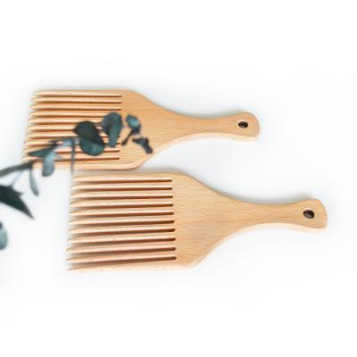 China Wholesale Low MOQ Afro Pick Eco-Friendly Hair Comb Home Professional Wooden Wide Tooth Comb for sale