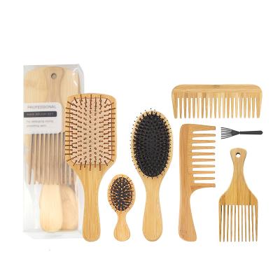 China Cushion New Arrival Bamboo Natural Hair Brush Set Family Using OEM Customized Hair Brush Set Professional for sale