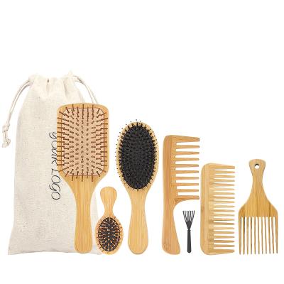 China Wholesale Wooden Adult Cushion Hair Brush Set Customized Logo High End Personalized Hair Brush Set for sale