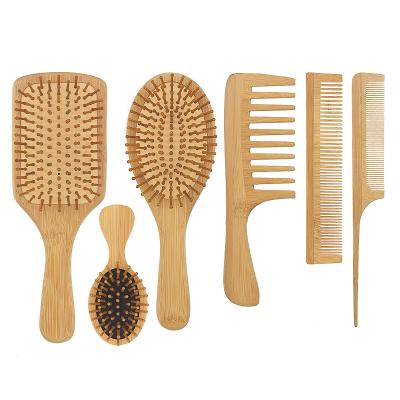 China Cushion Low MOQ Hair Brush and Comb Set Private Label Paddle Sweep Wide Tail Comb Rat Comb Natural Hair Tooth Hair Set Brush for sale