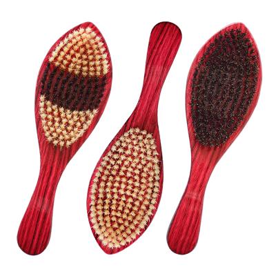 China Chinese Manufacturer Smoothing Customize Wave Brush Logo With Boar Bristle 360 ​​Soft Wooden Wave Beard Brush for sale