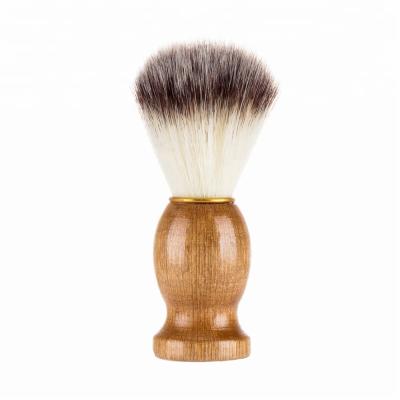 China Round Soft Bristle Private Label Beard Brush Shaving Brush Natural Wooden Wholesale Beard Grooming Brush for sale