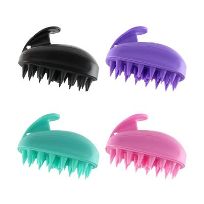 China Head Brush Brightly Colored Soft Silicone Shampoo Brush Cleans Scalp For Massage for sale