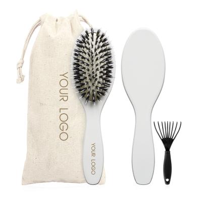 China Boar Direct Wooden Nylon Bristle Brush Hair Extension Cushion Hair Wig Cushion Private Label Factory Supply White Wig Extension Brushes for sale