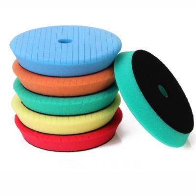 China High Efficiency 150mm 5 Inch DA Square Lattice Bevel Foam Sponge For Car Mirror Polishing And Waxing for sale