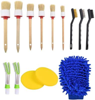 China 13 Pcs Car Cleaning Detailing Cleaning Brush For Auto Interior Wash Kit for sale