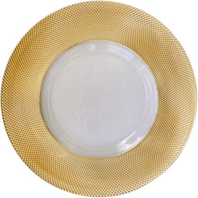 China Sustainable Glass Charger Plate Decor Wedding for sale