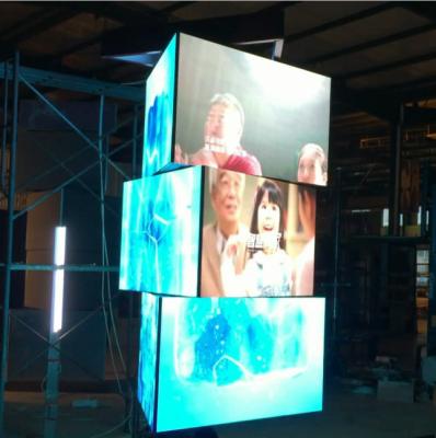 China Creative led airport new billboard design P5 3 face rotate led display for sale