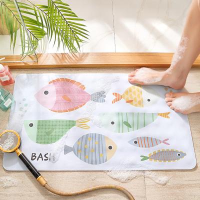 China DAJIANG 3d Non-slip Bath Mat Floor Mat Shower Bathroom Digital Printing Rubber Cover for sale