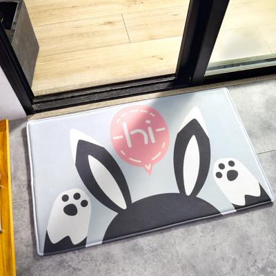 China Washable Bathroom Cartoon Rabbit Velvet Falley Bath Mat DAJIANG Skin-Friendly Non-Slip Easy To Clean for sale