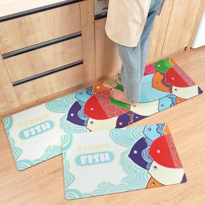 China DAJIANG kitchen anti-fatigue design anti-fatigue design non-slip comfort cushioned kitchen rug cover anti places mats for sale