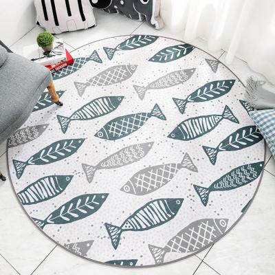 China DAJIANG Factory Price 3Dprinting Luxury Wholesale Carpet Living Room Rug Non-Slip Round Round Crawler for sale