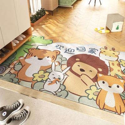 China DAJIANG Outdoor Christmas Non-slip Door Mat The New Cartoon Can Be Cut Circle Silk Door Mat for sale