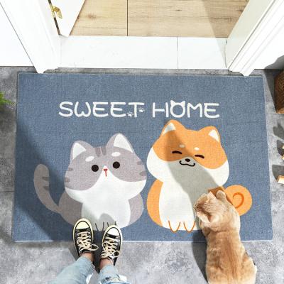 China Washable Cartoon DAJIANG Dog Cat Dog Cat Rug Protector Mat Nylon Rubber Doormats For Front Outdoor for sale