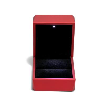 China Jewelry Box Packaging In Stock Ready To Ship High Quality Plastic Led Light Jewelry Box Jewelry Ring Box for sale