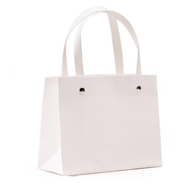 China Recycled Materials Goods Kraft Paper Bag Shopping White Thick Paper Bags With Handle Custom Paper Bag for sale