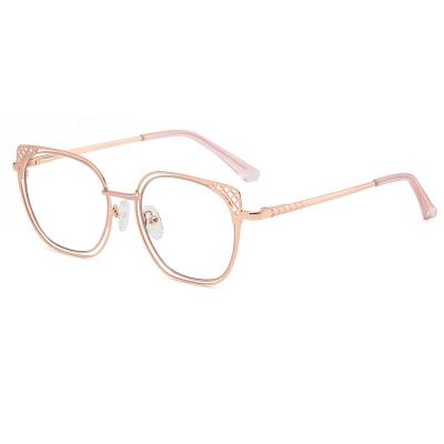 China Popular blue light blocking trend 2021 new glass round flat double beam metal frame retro anti-blue light mirror computer glasses for sale