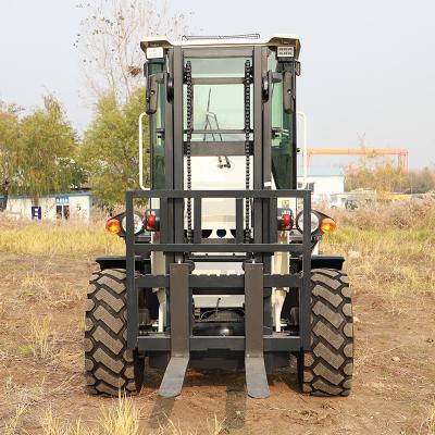 China Farms China 2.5 3 3.5 4 5 6 7 Ton Forklift Off Road 4WD 4x4 All Diesel Rough Terrain Forklift Truck Price For Sale for sale