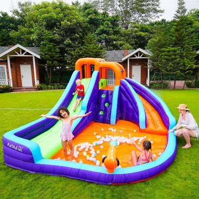 China Hot Selling Happy House Party Double Slide Kid Play Factory Nylon Water Bouncing Castles for sale