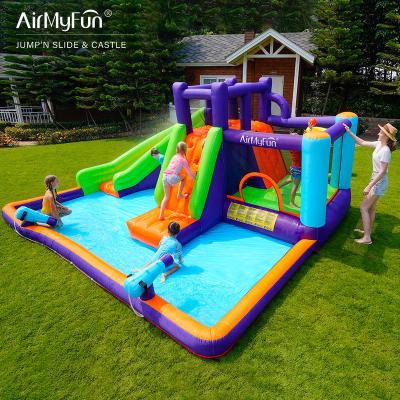 China Airmyfun Outdoor Nylon Playground Water Party Games Jumping House Commercial Water Castle Inflatable Bounce Slide For Sale for sale