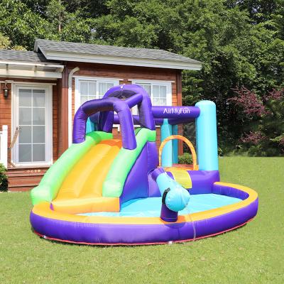 China Nylon Customize Inflatable Water Bounce House Summer Inflatable Water Slide For Kids for sale