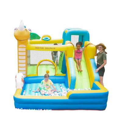 China PVC Tarpaulin And Fabric Doctor Dolphin Factory Cheap Jumping Bouncy House Inflatable Castle With Ball Pool for sale