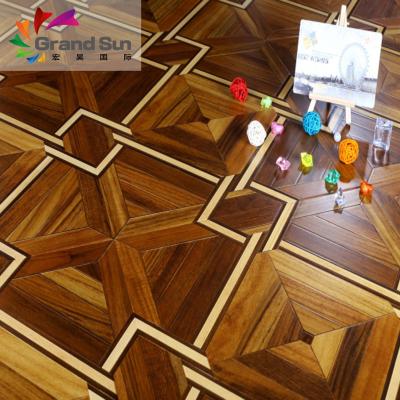 China Easy Maintenance Canadian AC4 12mm Parquet Red Laminate Flooring Cheap Price For Living Room for sale